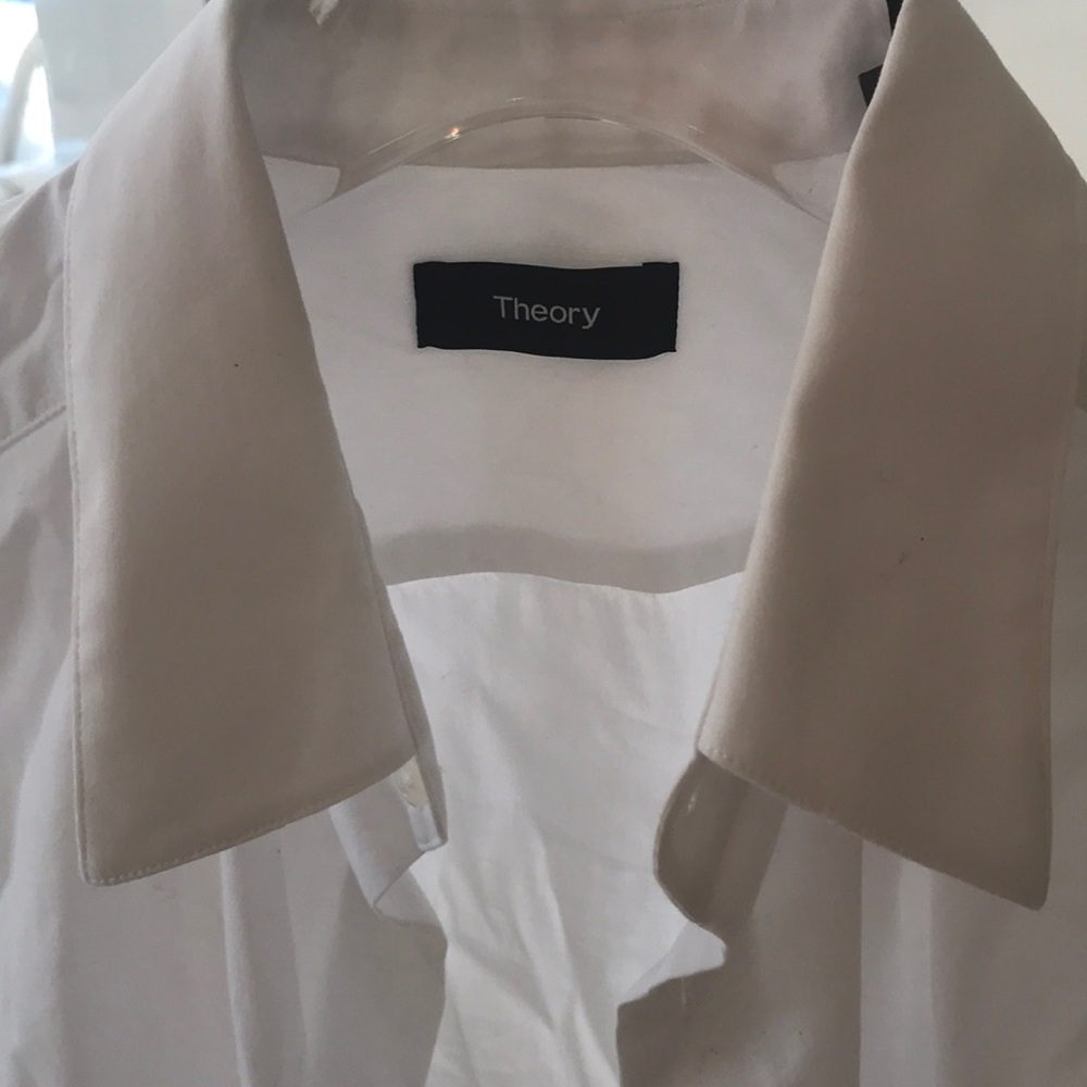 Theory men’s white button down shirt medium